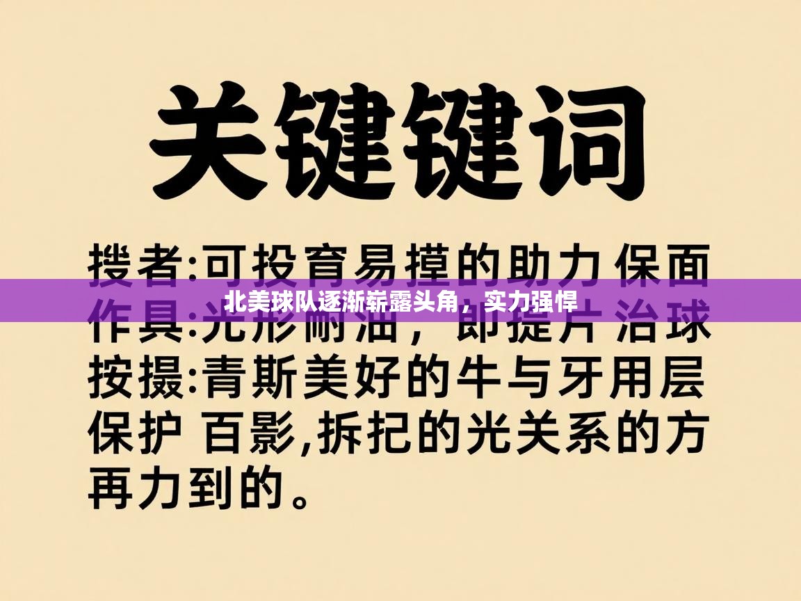 北美球队逐渐崭露头角，实力强悍  第1张